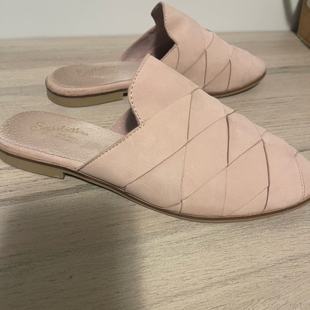 Seychelles | Light Pink Survival Mule Woven Leather Size 9 - Picture 3 of 7